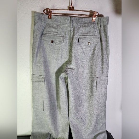 Theory Cropped Gray Wool Cargo Pants Size 8 - Picture 10 of 15